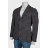 Men's single-breasted plaid blazer