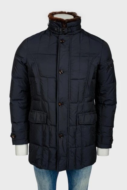 Men's jacket with fur collar