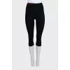 Black leggings with mesh side panels