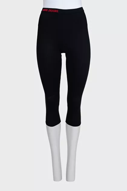 Black leggings with mesh side panels