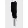 Black leggings with mesh side panels