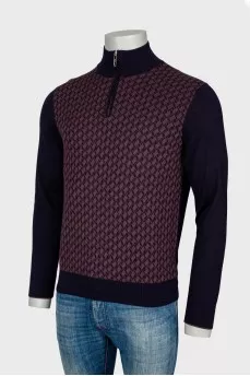 Men's pattern in front sweater