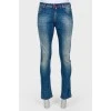 Men's jeans with red stitch