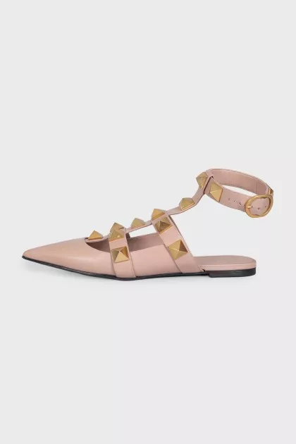 Бежевые сандалии Roman Stud с декором