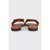 Brown leather Baguette slides