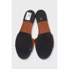 Brown leather Baguette slides
