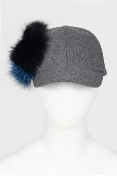 Fur applique cap