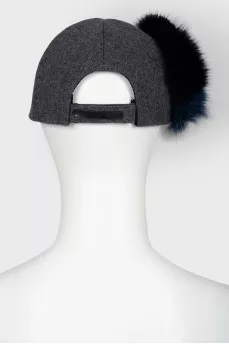 Fur applique cap