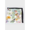 Silk scarf with floral pattern