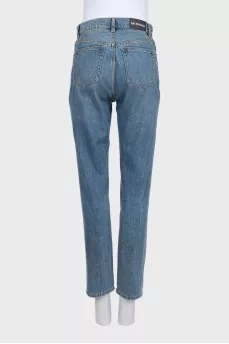 Синие джинсы straight fit на пуговицах