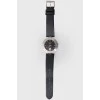 Black leather strap watch