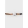 Black leather strap watch