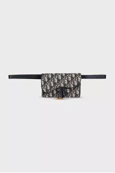 Blue Saddle fabric mini bag