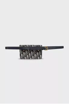 Синя текстильна мінісумка Saddle