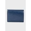 Blue purse of texture leather