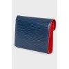 Blue purse of texture leather