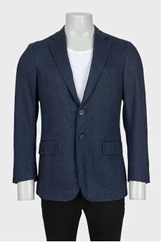 Men's dark blue wool and cashmere jacket