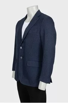 Men's dark blue wool and cashmere jacket