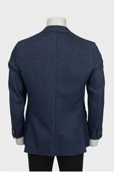 Men's dark blue wool and cashmere jacket