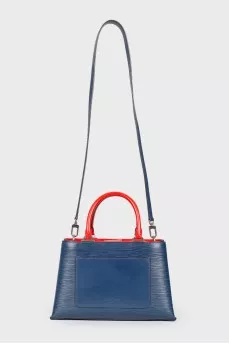 Blue bag made of texture leather