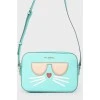 Turquoise bag with application