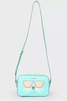 Turquoise bag with application