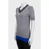 Пуловер из шерсти с коротким рукавом 