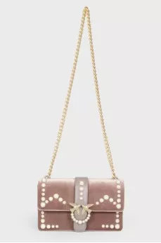 Велюрова сумка кольору капучіно