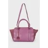 Purple suede inserts and tag bag