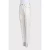 Белые джинсы straight fit на высокой посадке