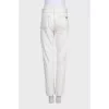 Белые джинсы straight fit на высокой посадке
