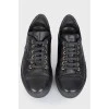 Men's leather embroidered branding sneakers
