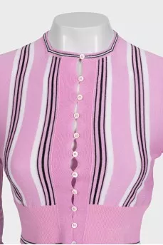 Pink striped button-down top