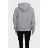 Сіре худі oversize у фірмовий принт