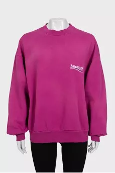 Pink sweatshirt with embroidered logo