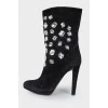 Напівчоботи з великими стразами