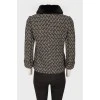 Cropped fur collar coat