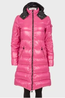 Quilted down jacket bright pink