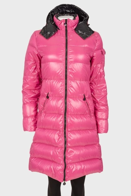 Quilted down jacket bright pink