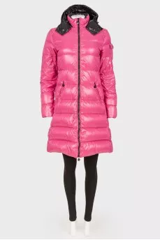 Quilted down jacket bright pink