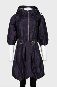 Shimmering fabric jacket with short sleeves