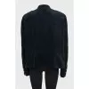 Оксамитовий чорний жакет на гачках