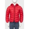 Children's red hooded jacket