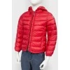 Children's red hooded jacket