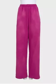 Pink sweatpants with embroidered logo