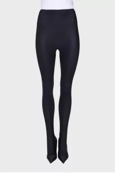 High-waisted textile over-the-knee boots