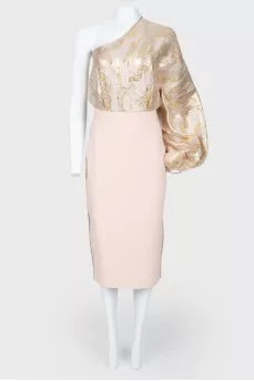 One shoulder straight skirt dress