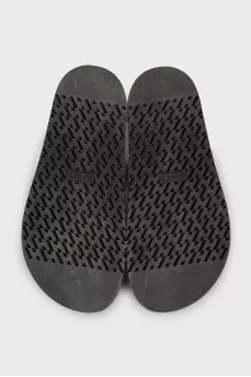 Белые кожаные шлепанцы Extra