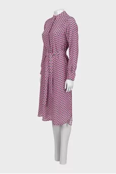 Pink printed maxi dress with tag