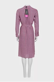 Pink printed maxi dress with tag